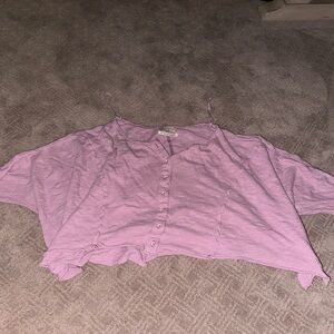 Pink Urban outfitters cropped long sleeve